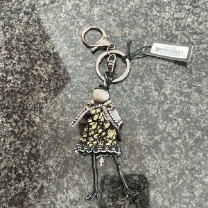 Chic purse charm and key chain with Gold and Black Accents